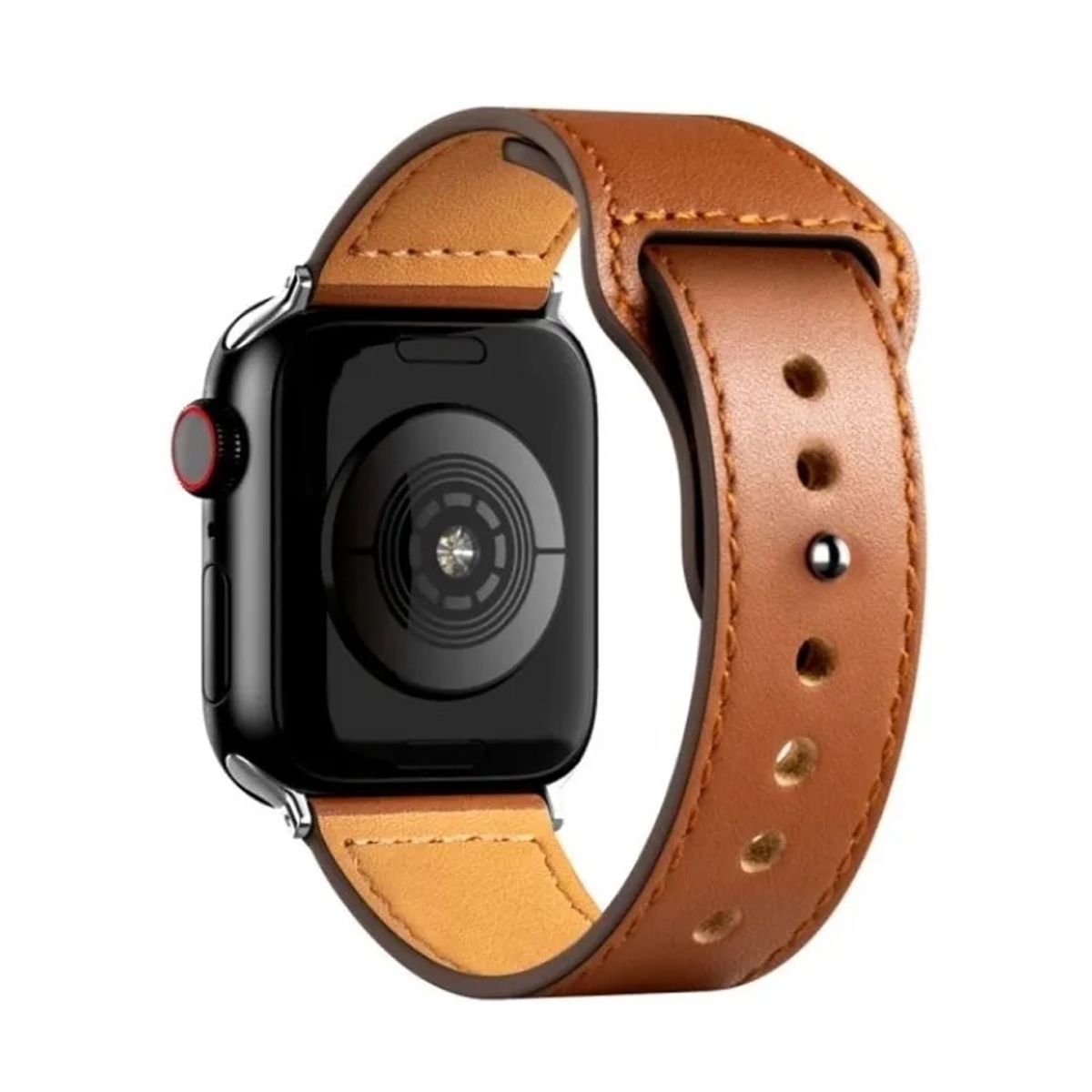 GENERICO - Correa Elegante Cuero Apple Watch Café 38mm 40mm 41mm