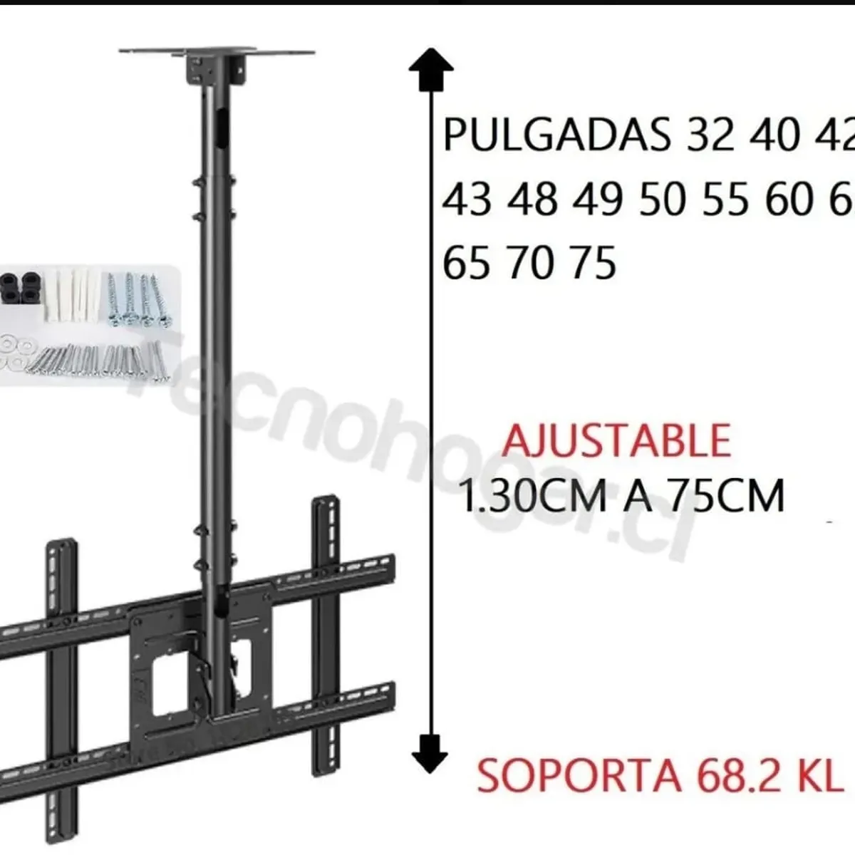 ANGELES DEL HOGAR - Soporte Para Tv Techo O Pared Ajustable Base 26 A 60 Pulgas
