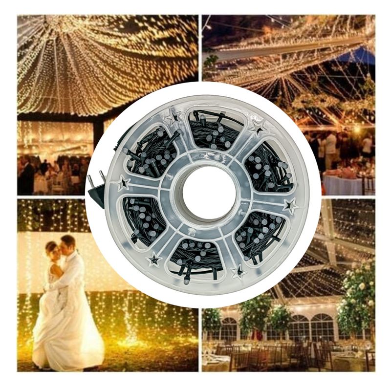 GENERICO - Luces LED Guirnalda EVENTOS Matrimonios Blanco Cálido 50metros