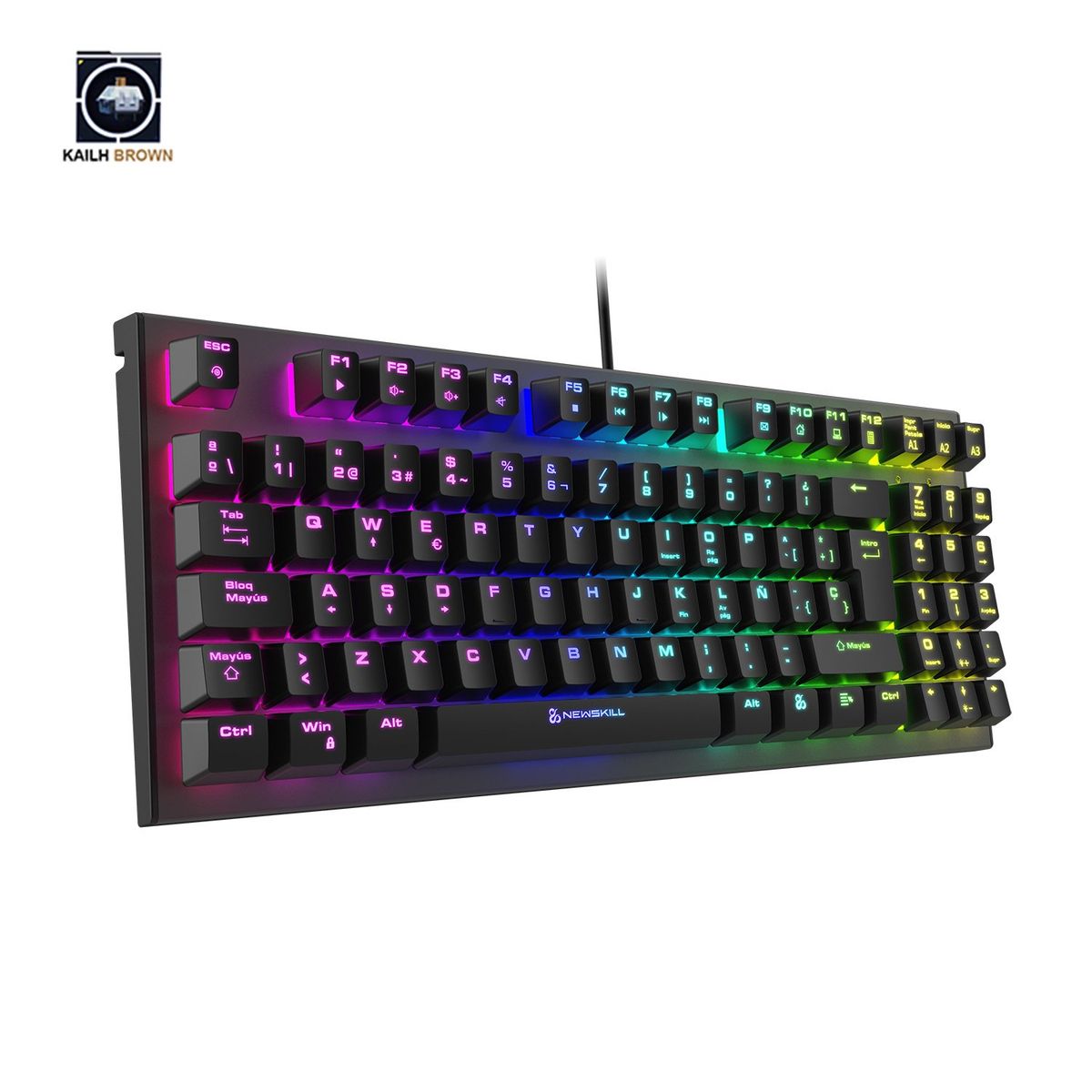 NEWSKILL - Teclado Gamer Chronos TKL Negro Switch Outemu Brown