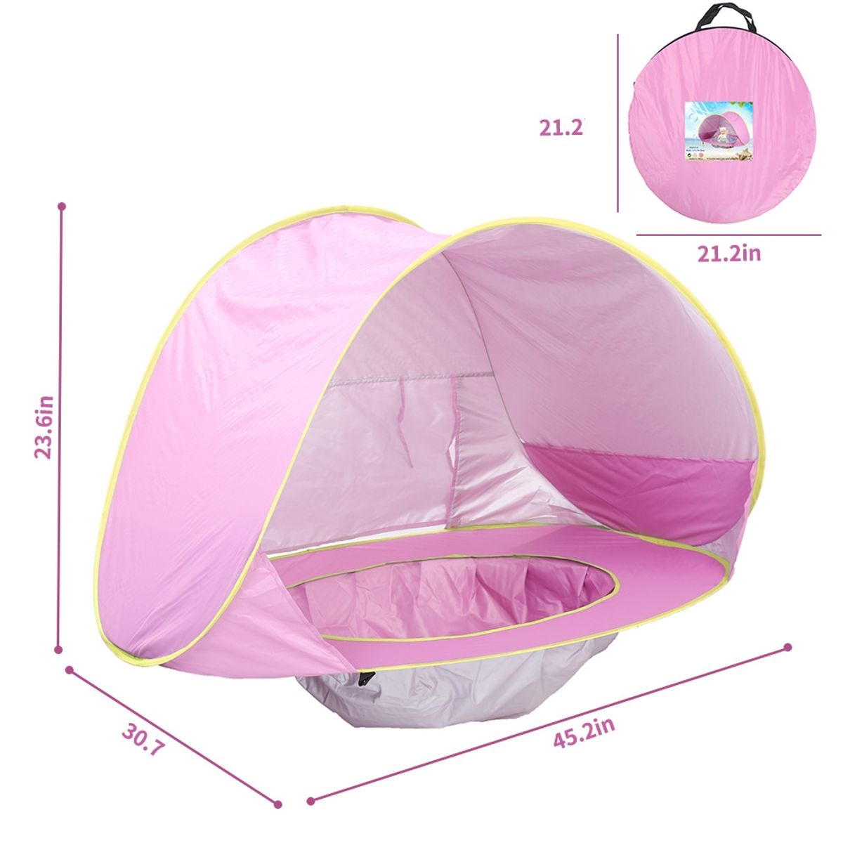 GENERICO - Piscina con Carpa Protección UV Plegable