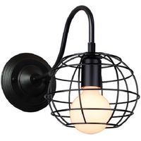 Aplique Muro Industrial Diseño Jaula Esfera De Hierro