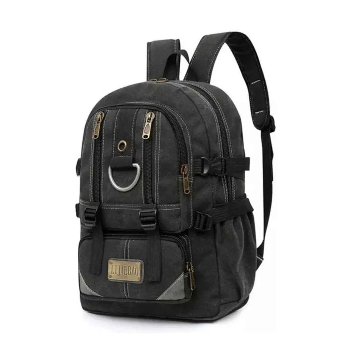 CARIBEE - Mochila Military Camuflada Casual Negro