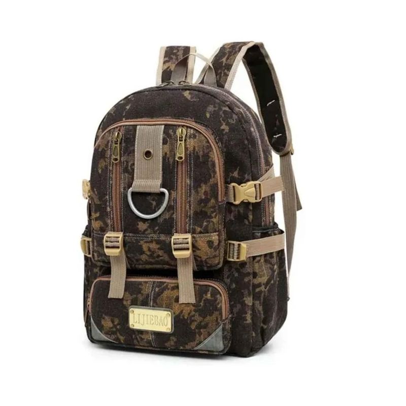 CARIBEE - Mochila Military Camuflada Casual Cafe camuflado