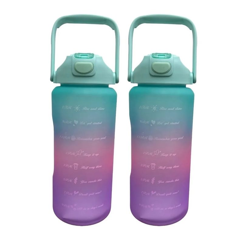 GENERICO - X2 Botella Deportiva Termo De Agua 2 Lt Botellas Motivacionales V