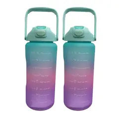 GENERICO - X2 Botella Deportiva Termo De Agua 2 Lt Botellas Motivacionales V
