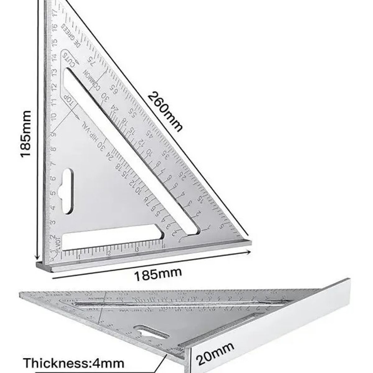 EOLAND - X2 Escuadras Combinada Escuadra Rapida Aluminio Triangular