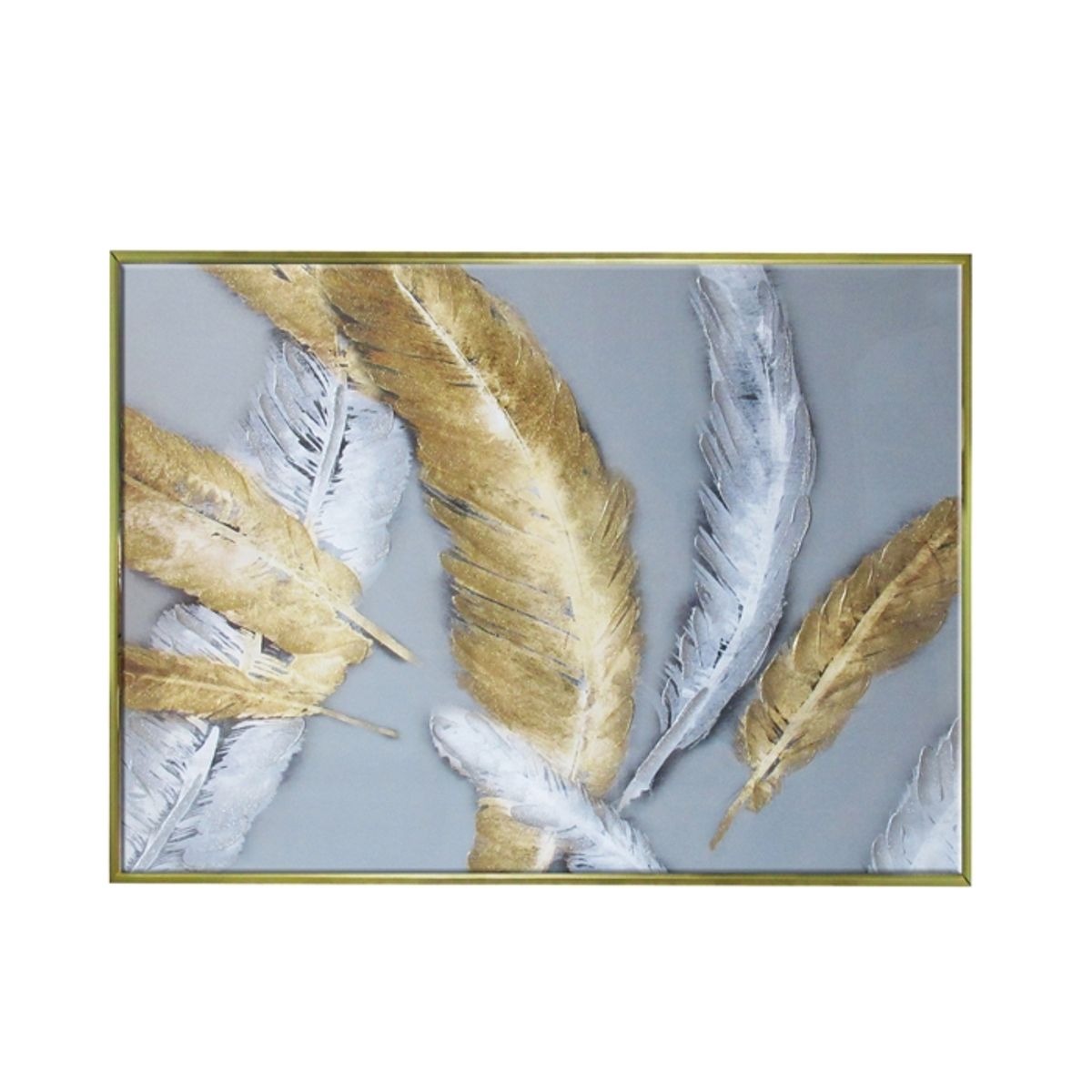 GENERICO - CUADRO PLUMAS AL VIENTO (120 x 4 x 80 cm)