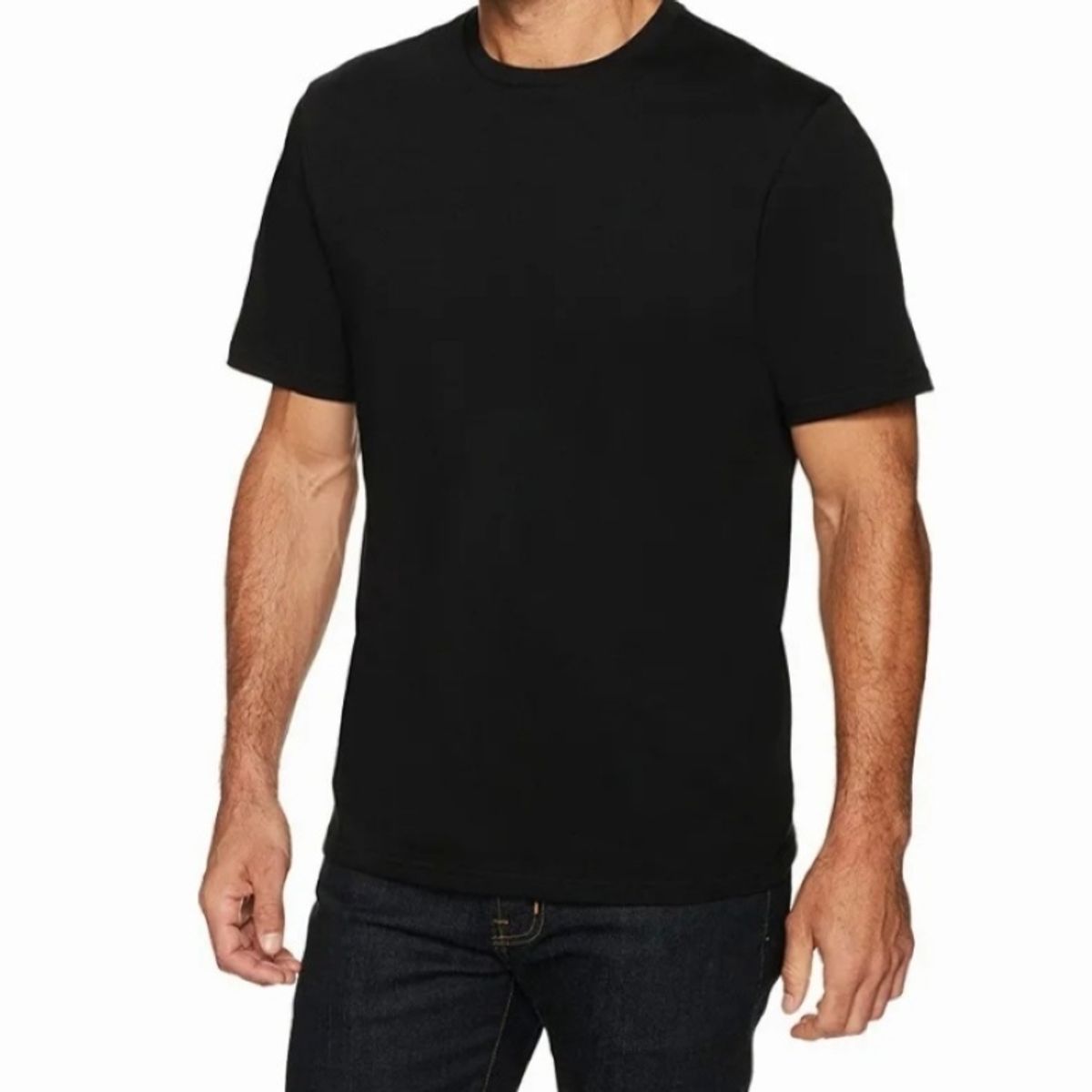 AGW - Pack 6 Poleras Negra Manga Corta 100% Algodon