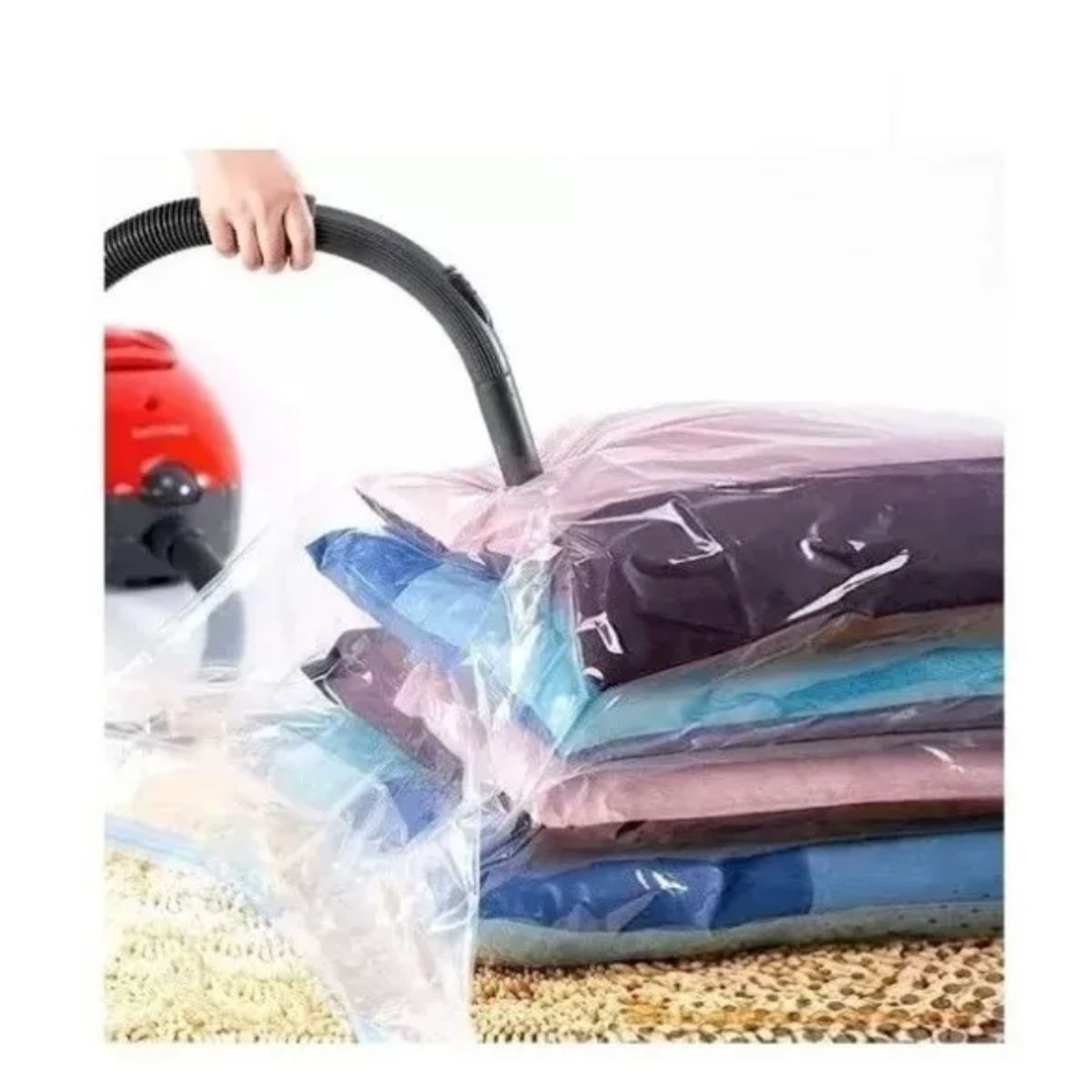 GENERICO - Pack 12 Bolsas Al Vacio Comprimir Ropa Ahorra Espacio 80x110