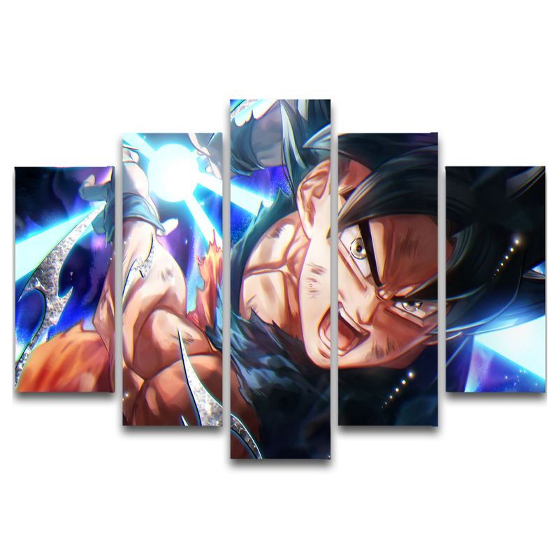 GENERICO - Cuadro 5 Piezas 110x80 Cm Goku 1 - Anime Nelestore