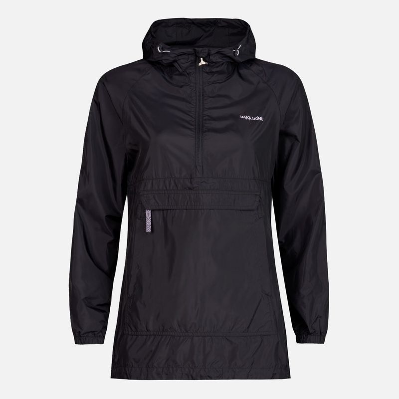 HAKA HONU - Chaqueta Mujer Aperrao 1/4 Zip Negro Haka Honu