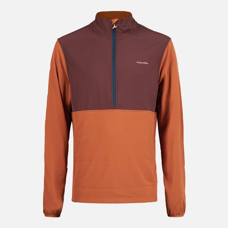 HAKA HONU - Poleron Hombre Del Sur 1/4 Zip Sin Capucha  Terracota Haka Honu