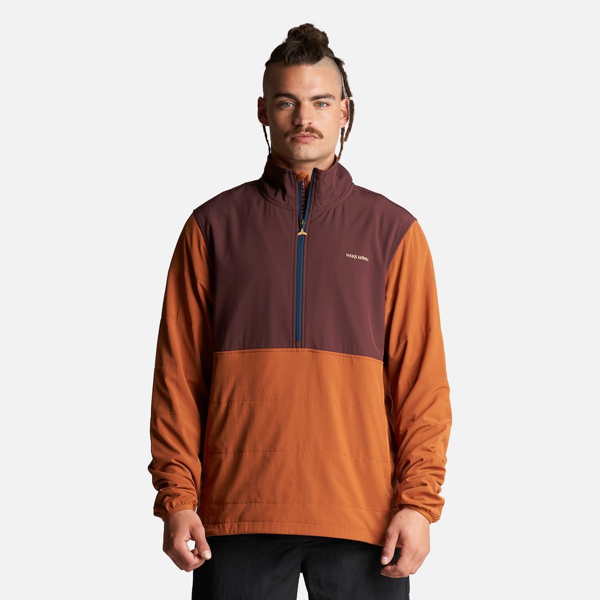 HAKA HONU - Poleron Hombre Del Sur 1/4 Zip Sin Capucha  Terracota Haka Honu