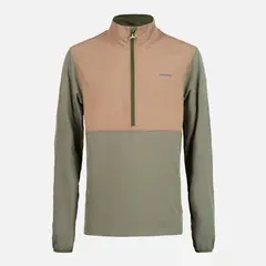 HAKA HONU - Poleron Hombre Del Sur 1/4 Zip Sin Capucha Verde Militar