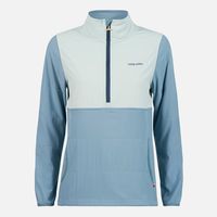Poleron Mujer Del Sur 1/4 Zip Sin Capucha Celeste