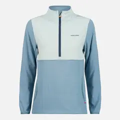 HAKA HONU - Poleron Mujer Del Sur 1/4 Zip Sin Capucha Celeste