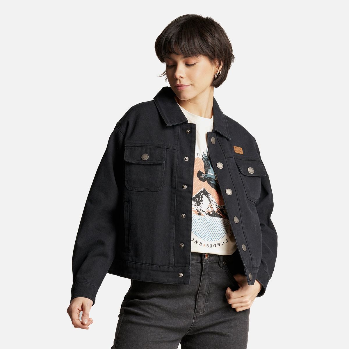 HAKA HONU - Chaqueta Mujer James Jeans Negro Haka Honu