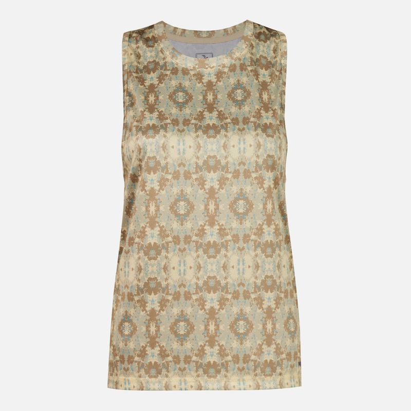 HAKA HONU - Polera Mujer Sudala Print Beige Haka Honu