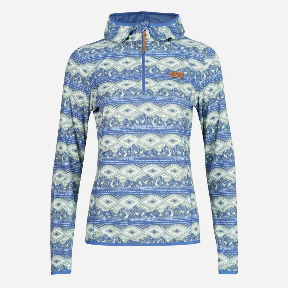 HAKA HONU - Poleron Mujer Taina Nui Full Prit Celeste Haka Honu