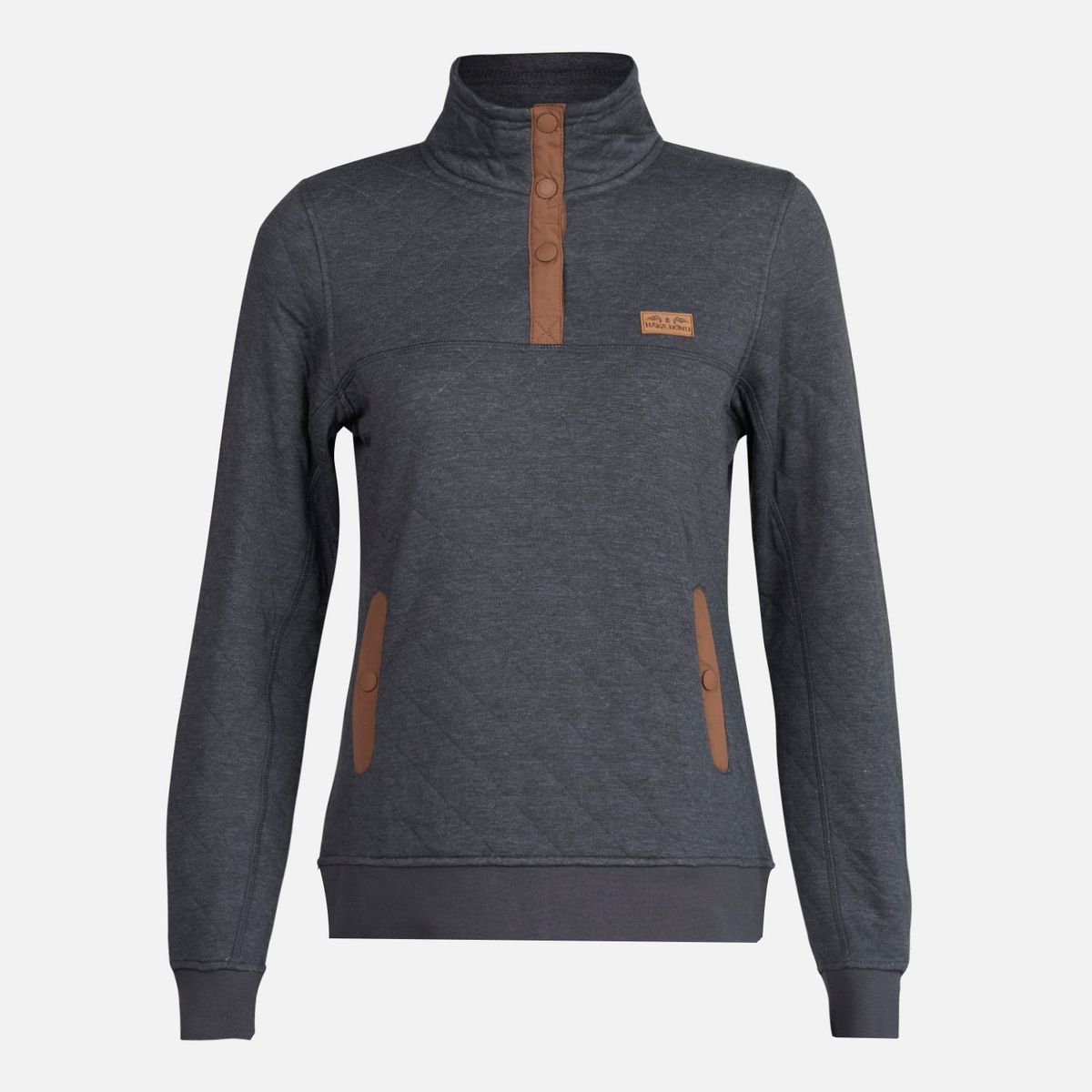 HAKA HONU - Poleron Mujer Tokerau Insulado Melange Negro Haka Honu