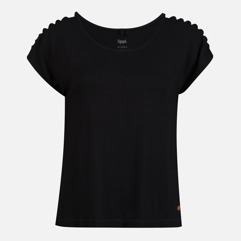 LIPPI - Polera Mujer Botanical T-Shirt Negro Lippi