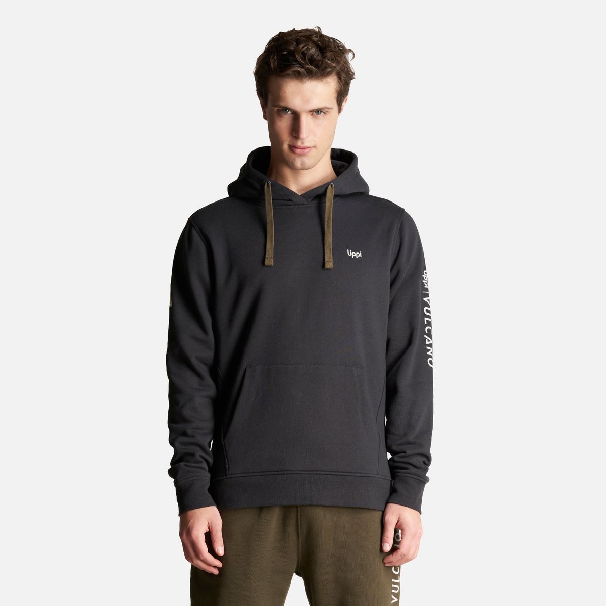 LIPPI - Poleron Hombre Insigne Vulcano Hoody Sweatshirt Negro Lippi