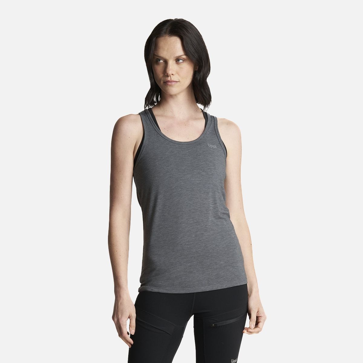 LIPPI - Polera Mujer Summit UV-Stop Tank Gris Medio Lippi
