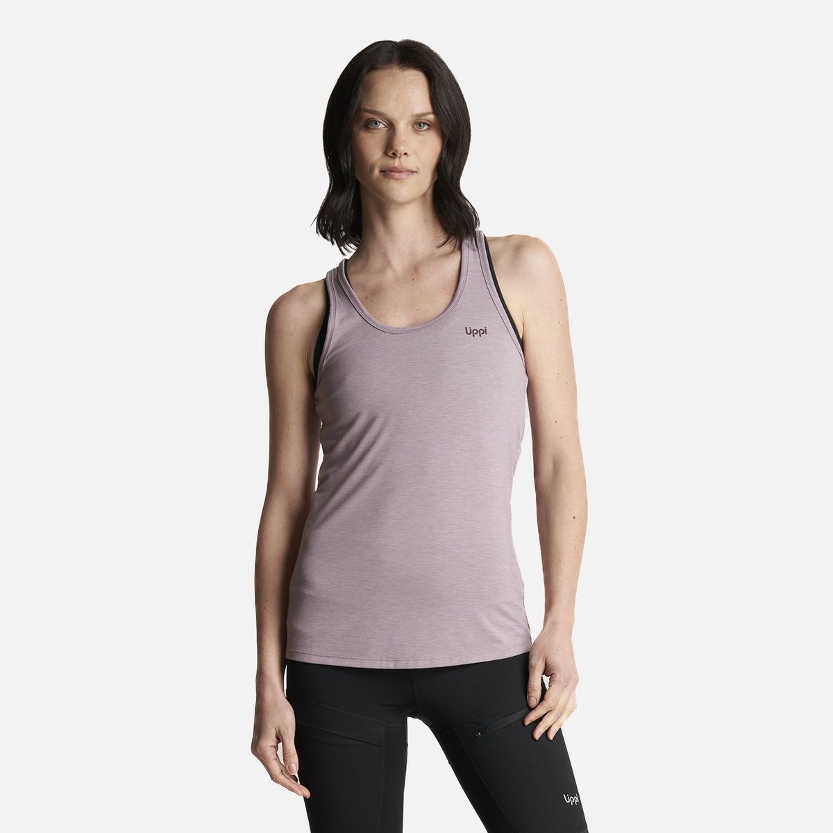 LIPPI - Polera Mujer Summit UV-Stop Tank Melange Malva Lippi