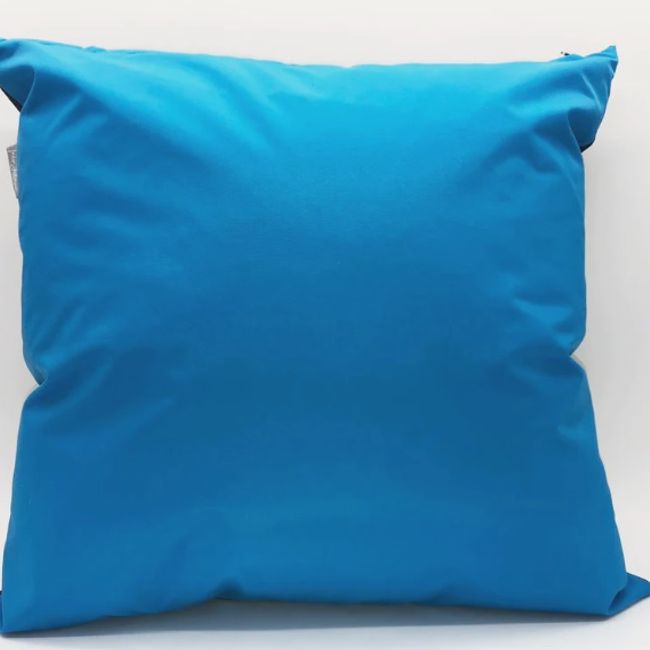 INES JOHNSON - Cojín 50x50cm impermeable azul calipso borde Inés Johnson