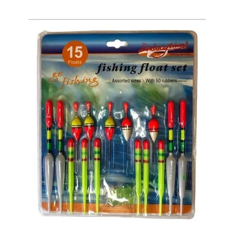 GENERICO - Flotador Boya Cebo Pesca Portatil Outdoor Set 15 Unidades