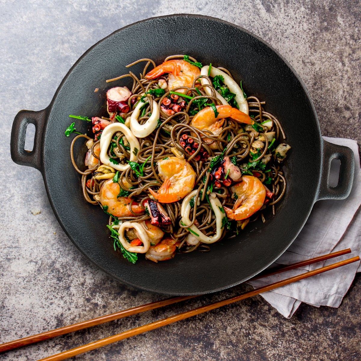 IMAHE - WOK HIERRO CON AZAS 37 CM BRIVA IMAHE