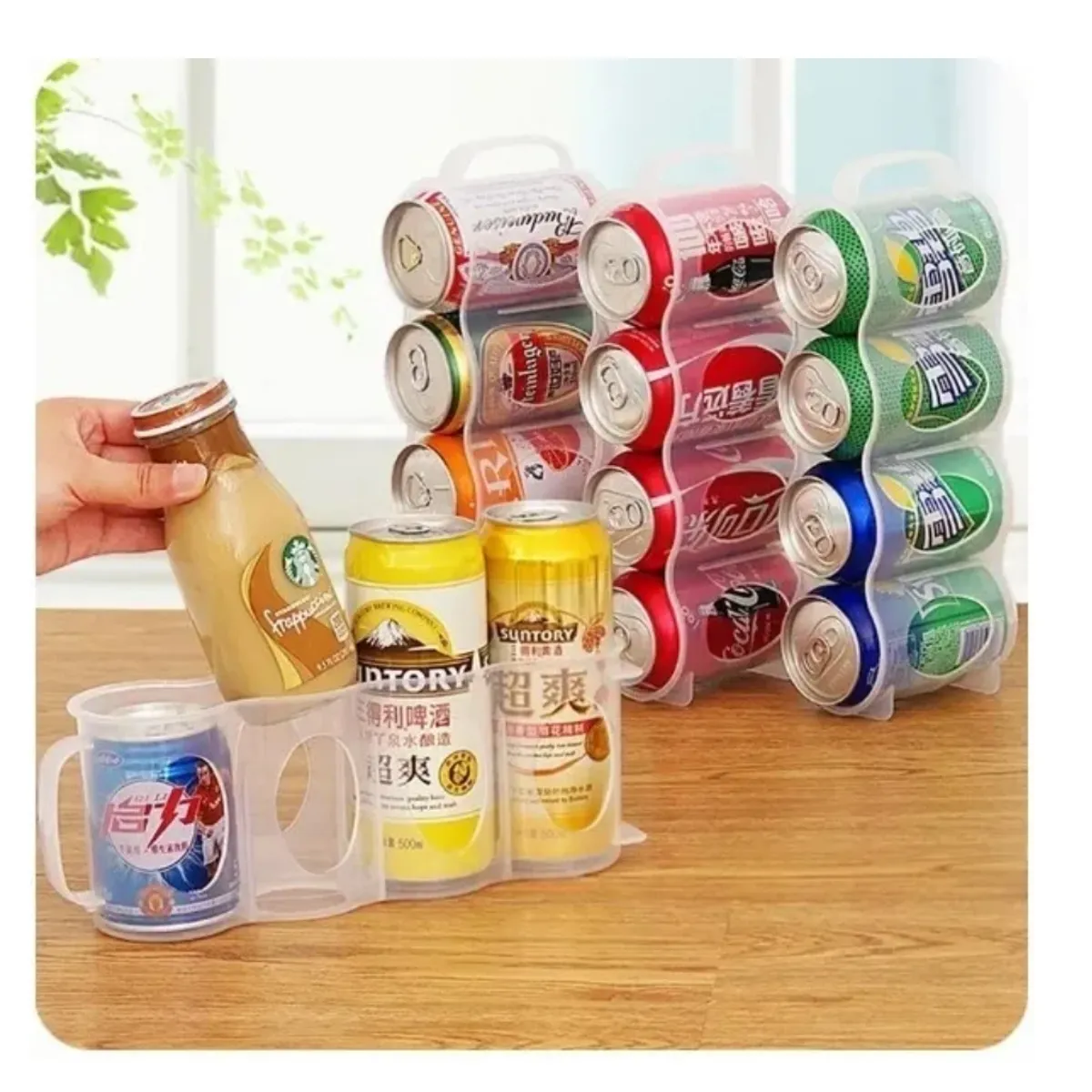 GENERICO - Soporte Porta Cervezas Latas Botellas Organizador De Nevera