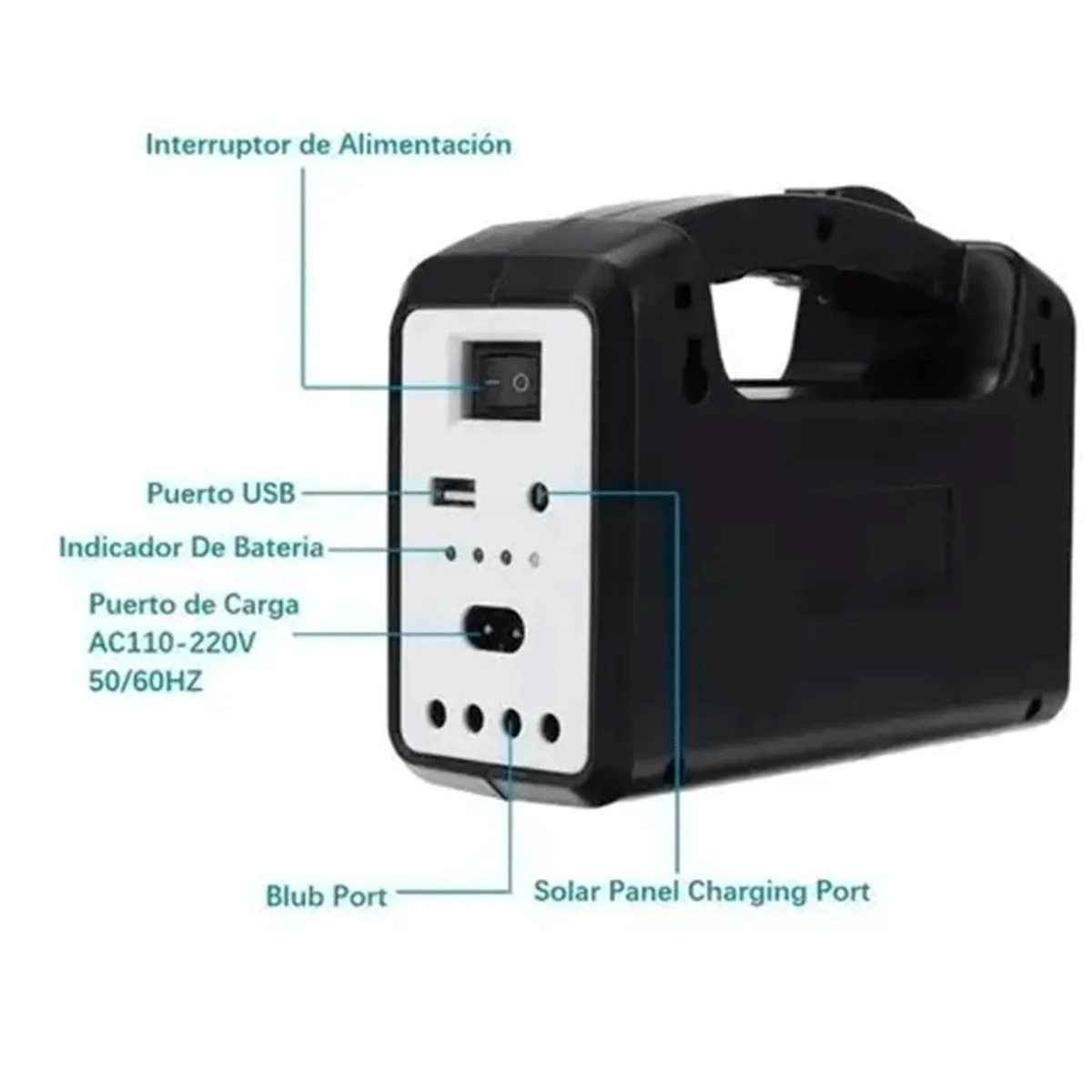 GENERICO - Kit De Camping Solar, Luz Emergencia Cargador usb 3 ampoll.