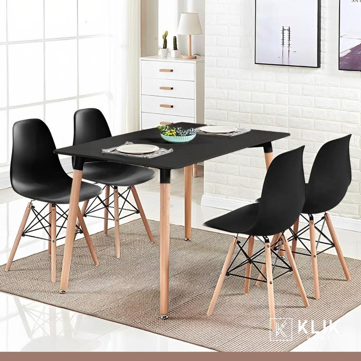 KLIK - Mesa de Comedor 120x80 Rectangular - Negra