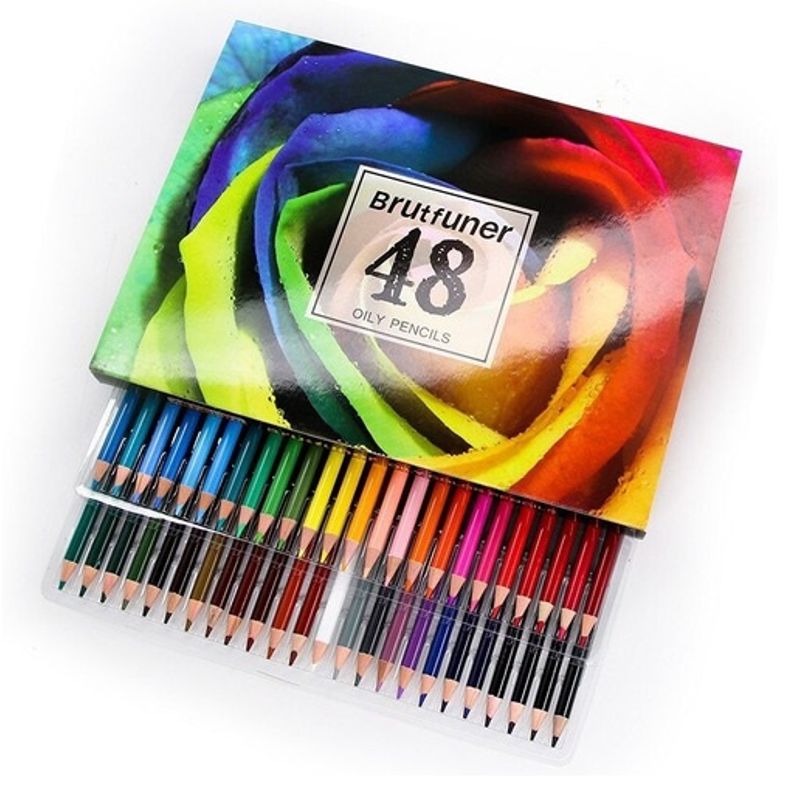 GENERICO - Set De Lápices De Colores Al Óleo 48 Colores