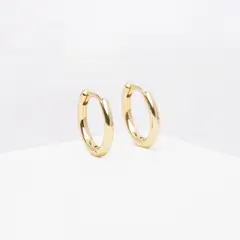 BY LAS CAYETANAS - Aros Argollas MELBA para mujer bañados en Oro 18k
