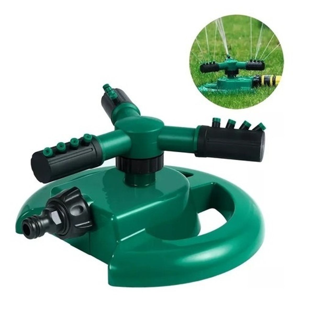 Aspersor 360 Grados Giratorio 3 Brazos Para Mangueras Riego jardin, marca GENERICO - Foto Principal