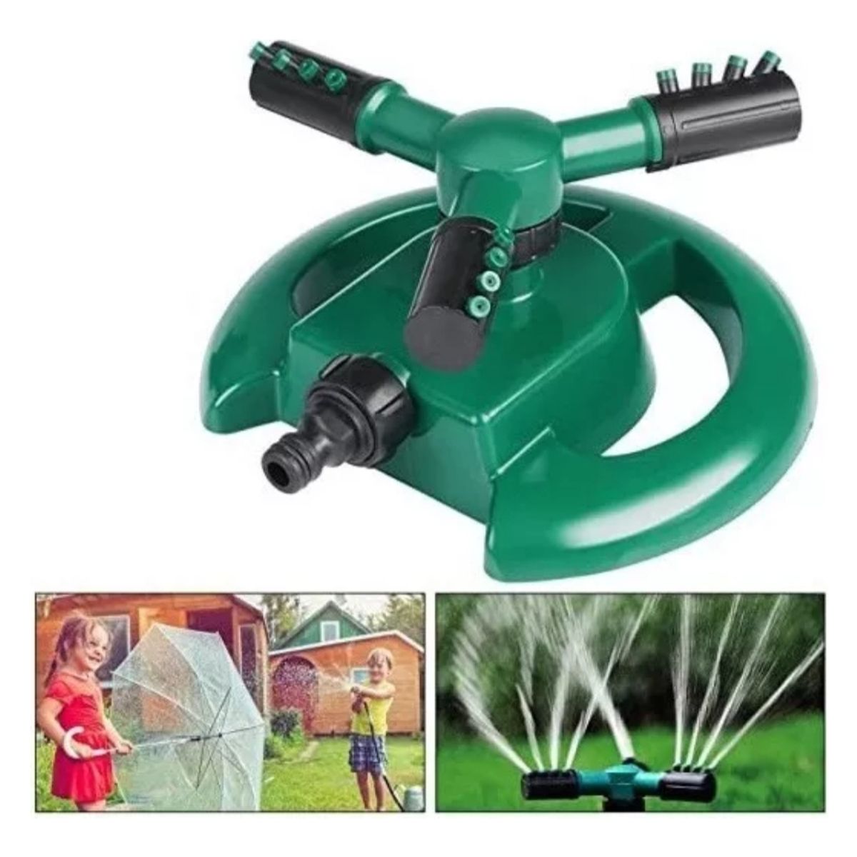 Aspersor 360 Grados Giratorio 3 Brazos Para Mangueras Riego jardin, marca GENERICO - Foto 2