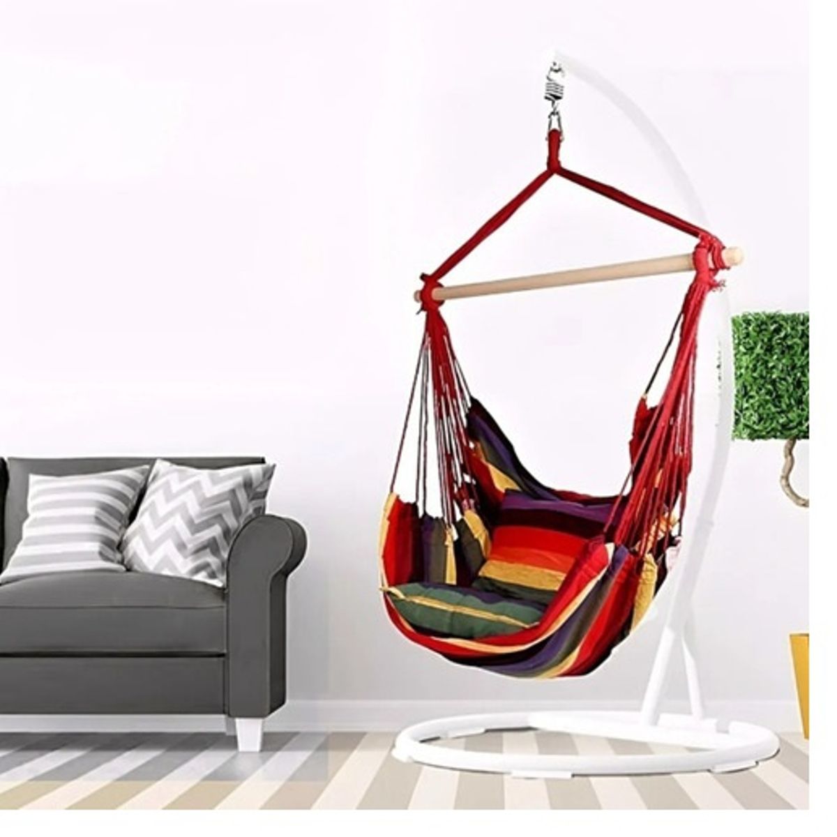 GENERICO - Silla Hamaca Colgante Camping Interior y Exterior Con Palo