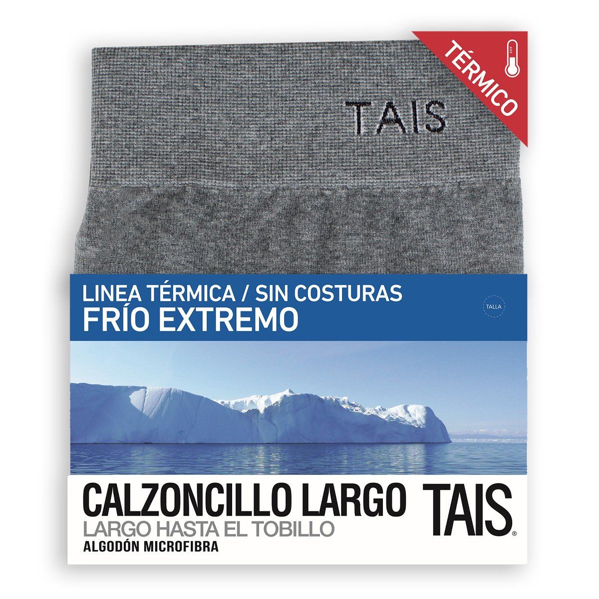 TAIS - Calzoncillo Largo Termico Frio Extremo Gris Tais