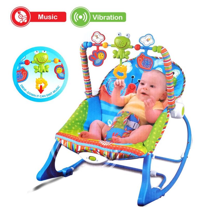 GENERICO - Juguete Silla Mecedora Vibradora Musical Azul Infantil