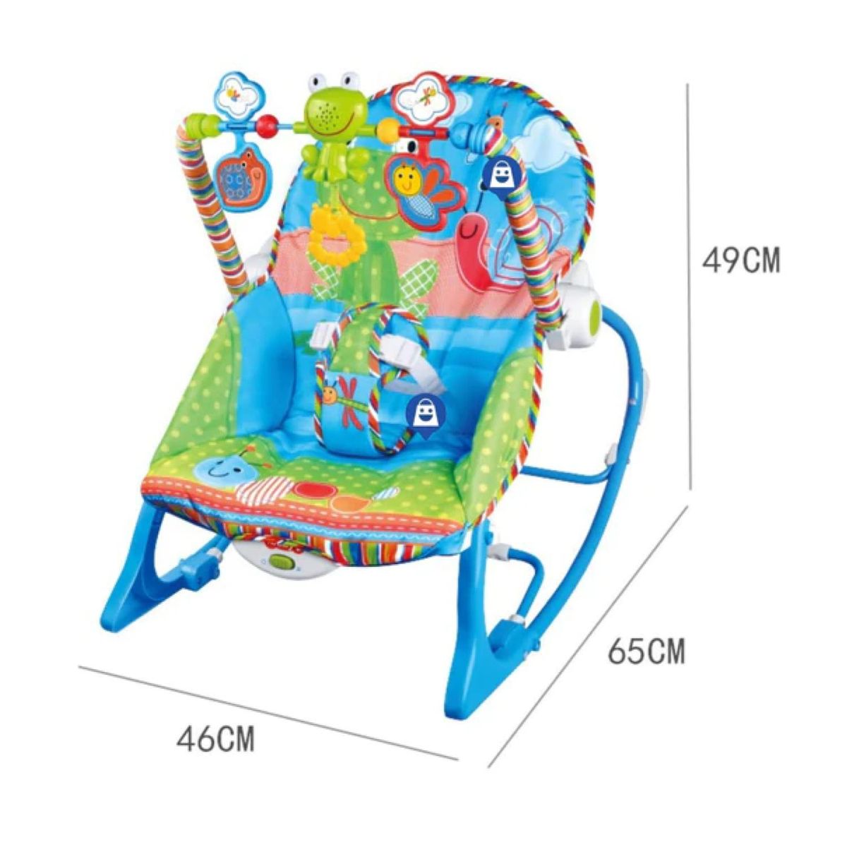 GENERICO - Juguete Silla Mecedora Vibradora Musical Azul Infantil