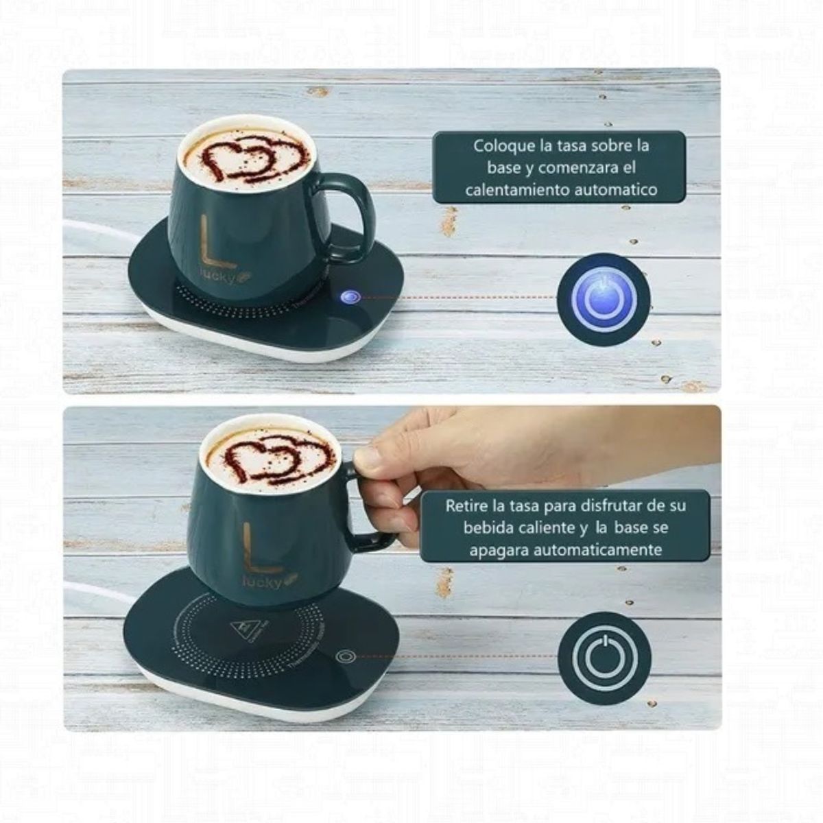 GENERICO - TAZA DE CAFE MUG CON CALENTADOR ELECTRICO INTELIGENTE VERDE