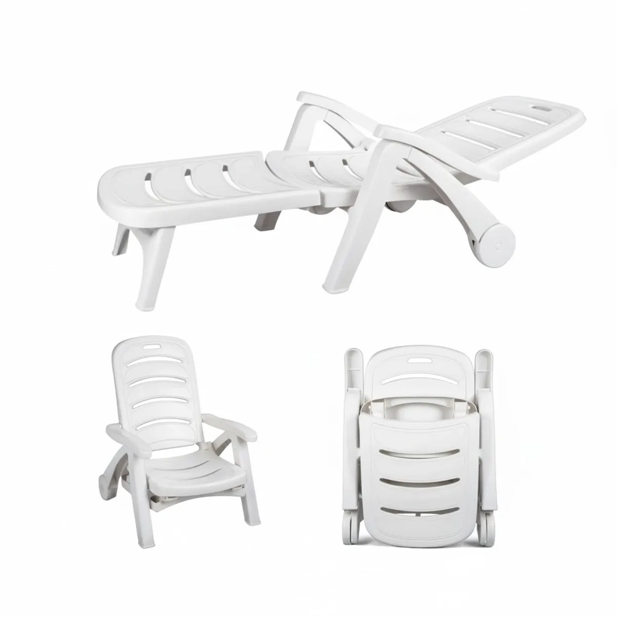 GENERICO - Reposera plastica blanca Bighouse Mimbral