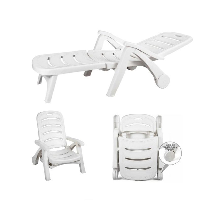 GENERICO - Reposera plastica blanca Bighouse Mimbral
