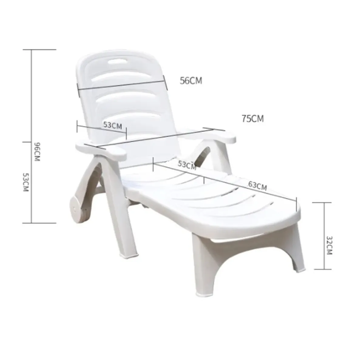 GENERICO - Reposera plastica blanca Bighouse Mimbral