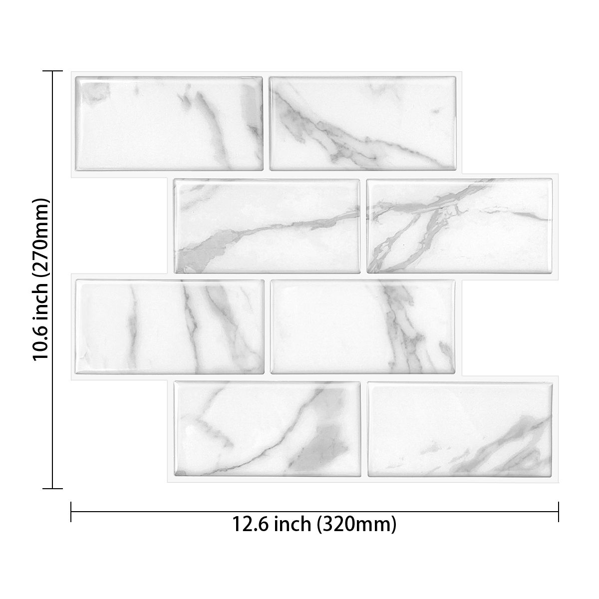 DEKOFIX - Mosaiko Autoadhesivo Brick Calacata 1,2 mm