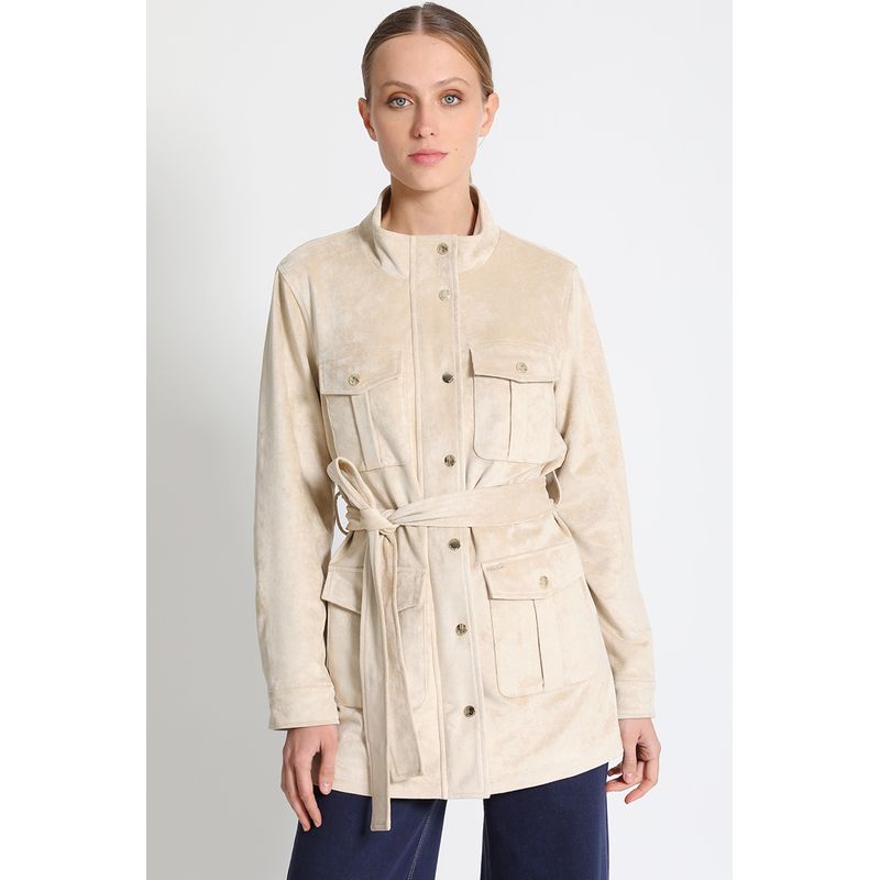 LIOLA - Chaqueta Estilo Cargo Beige Liola