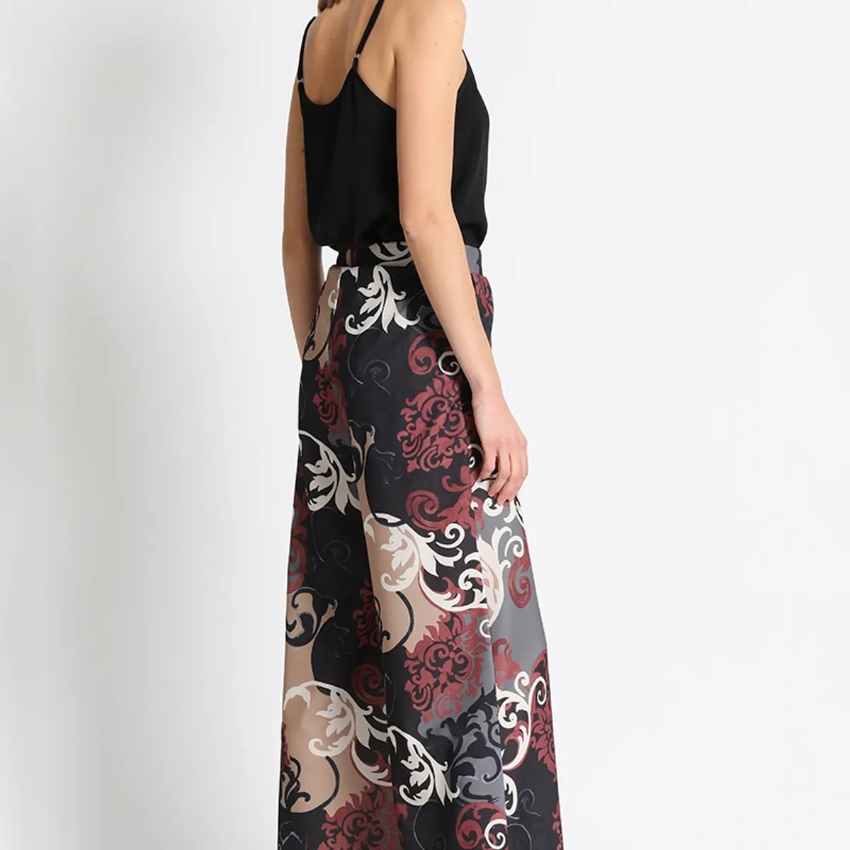 LIOLA - Pantalón Ancho Estampado Beige Liola